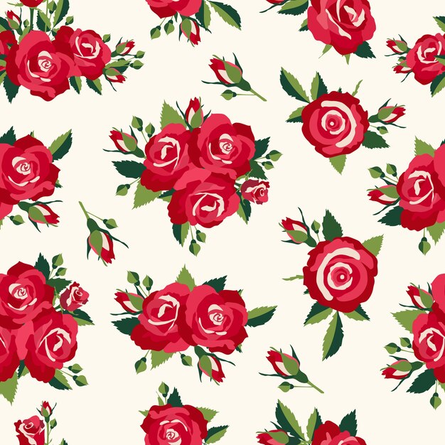 Patrón de rosas vintage, fondo en estilo retro para diseño de amor