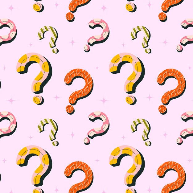 Patrón de signo de interrogación de diseño plano
