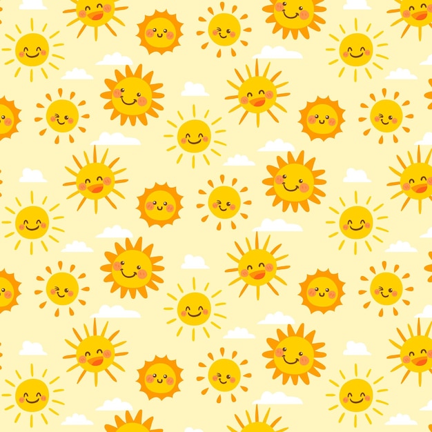Patrón de sol dibujado a mano