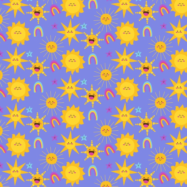 Vector gratuito patrón de sol dibujado a mano