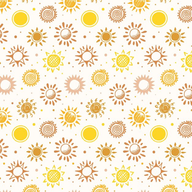 Patrón de sol dibujado a mano