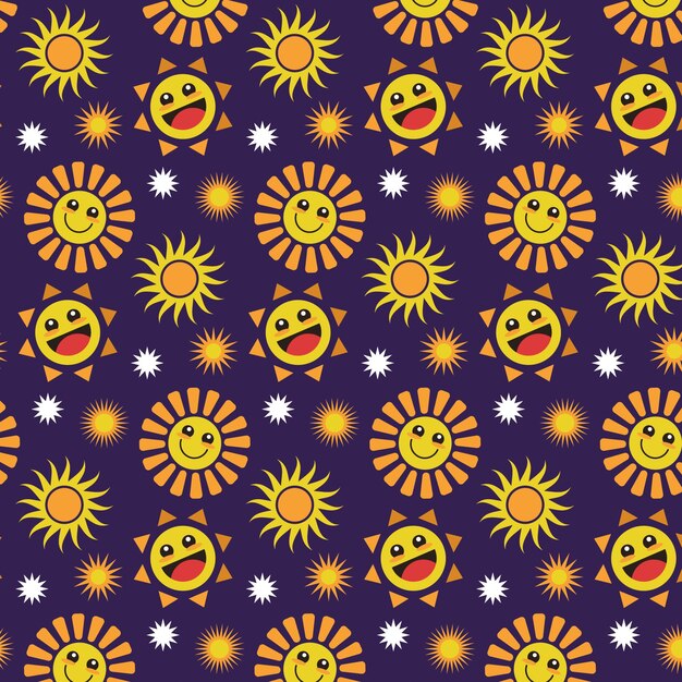 Patrón de sol de diseño plano