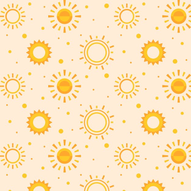 Patrón de sol de diseño plano