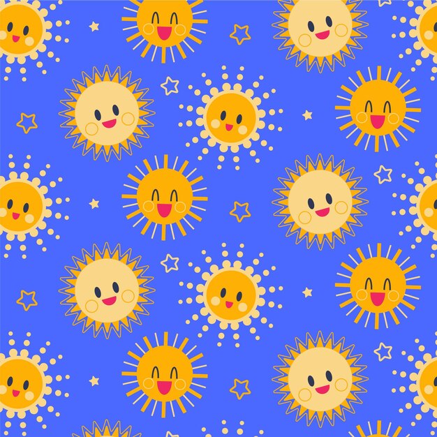 Patrón de sol de diseño plano