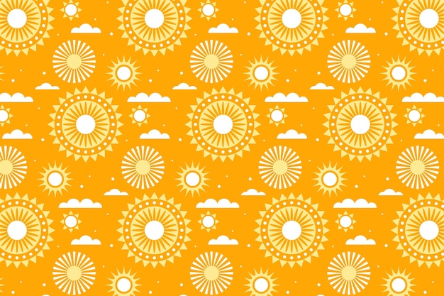 Vector gratuito patrón de sol de diseño plano