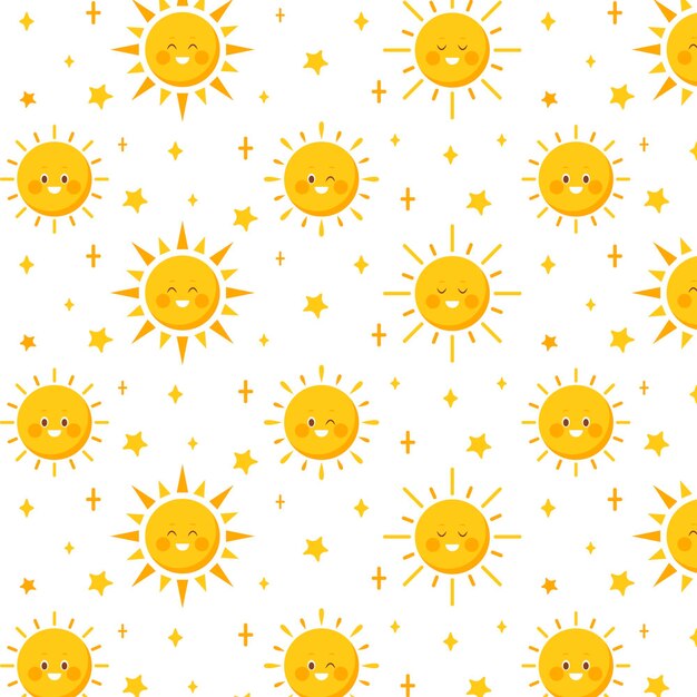 Patrón de sol de diseño plano