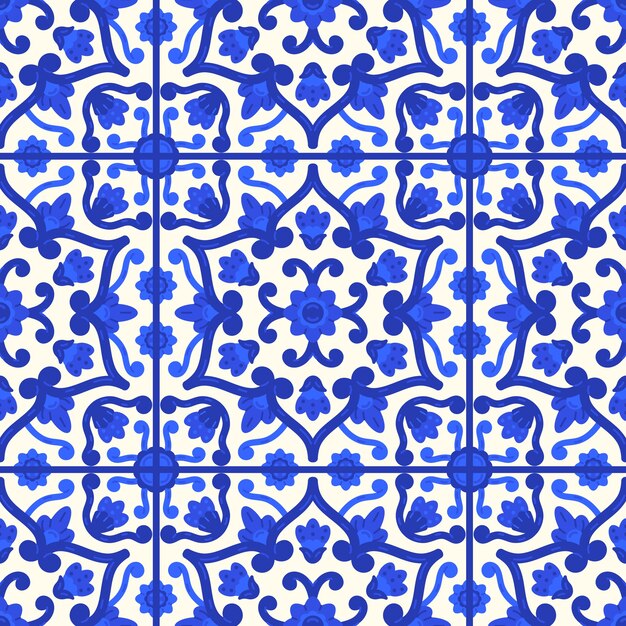 Patrón de talavera mexicana de diseño plano