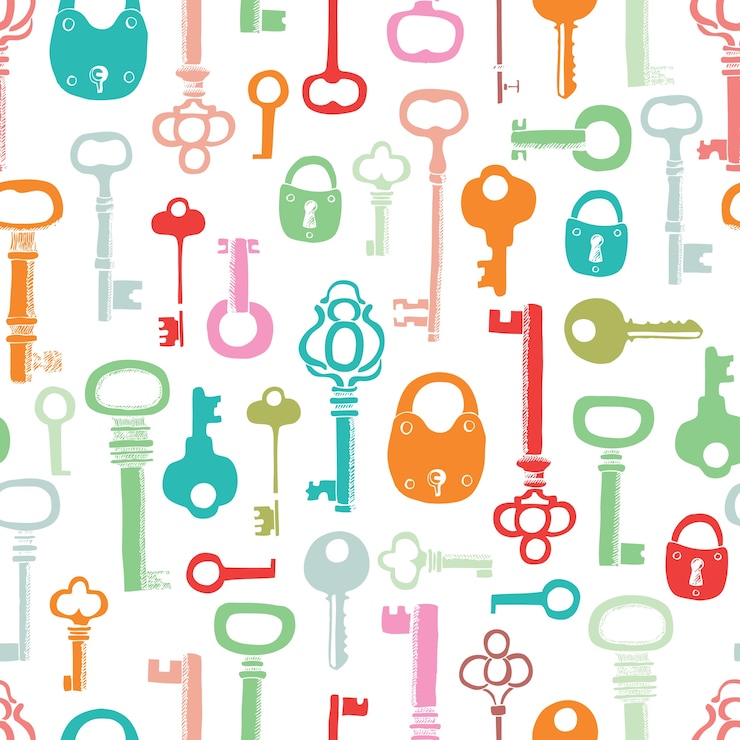 Vector gratuito patrón de teclas de color