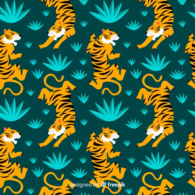Patrón tigre salvaje dibujado a mano