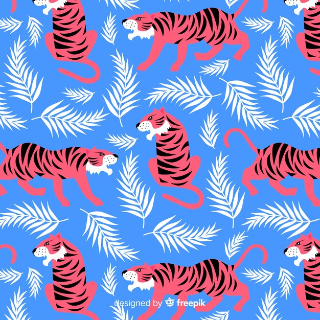 Patrón tigre salvaje dibujado a mano