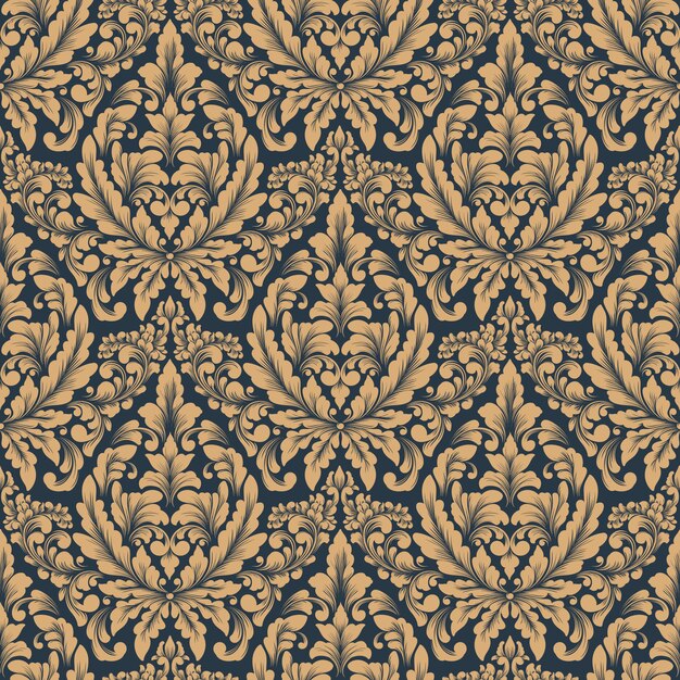 Patrón transparente de vector Damasco