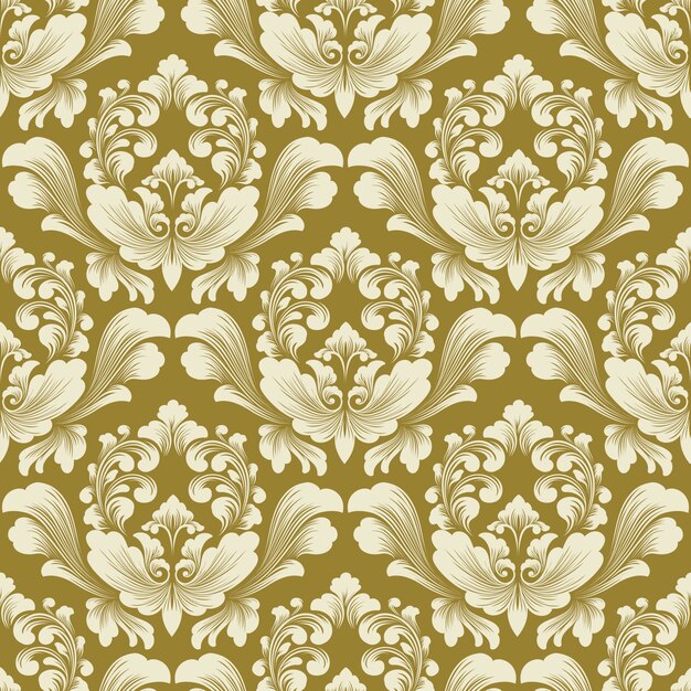Patrón transparente de vector Damasco