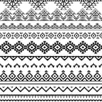 Vector gratuito patrón tribal en blanco y negro