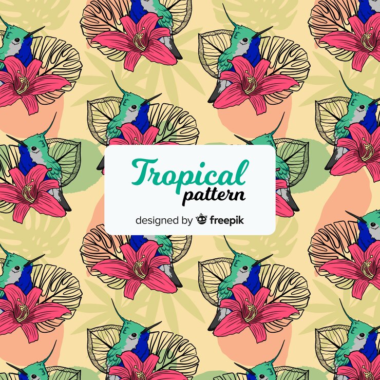 Vector gratuito patrón tropical colorido