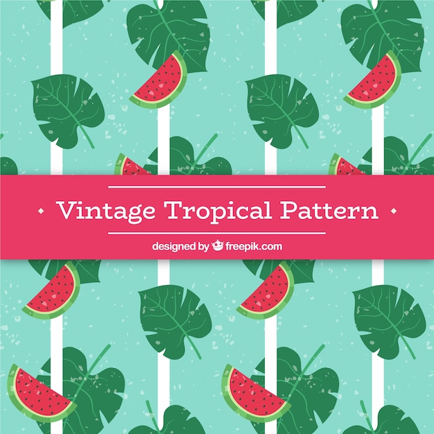 Vector gratuito patrón tropical elegante  con estilo vintage