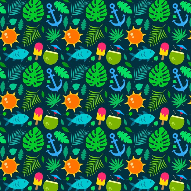 Patrón tropical de verano plano