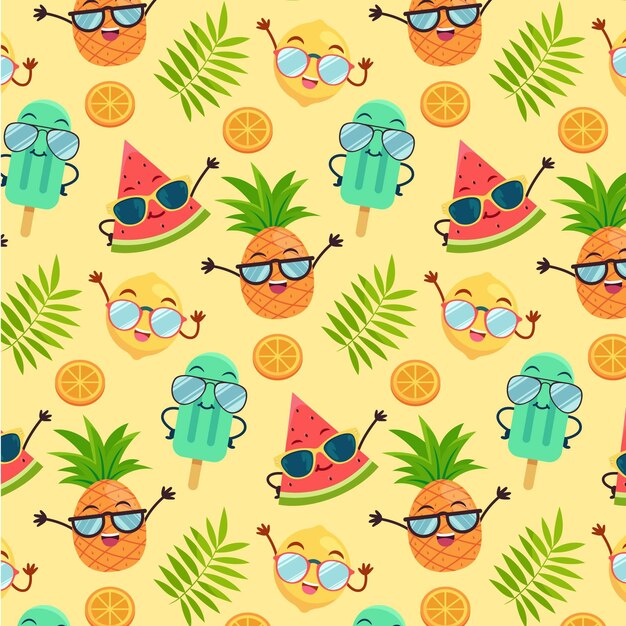 Patrón tropical de verano plano