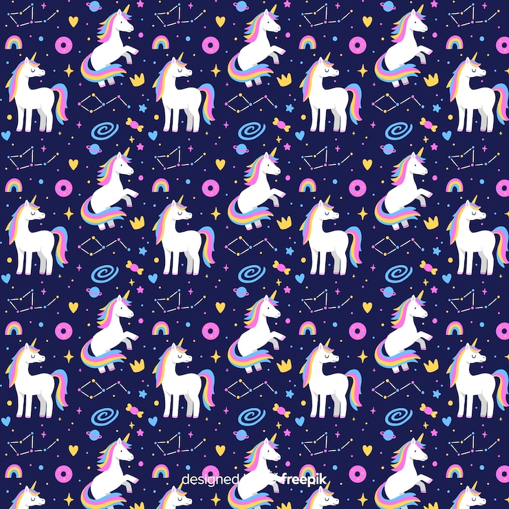 Vector gratuito patrón de unicornio