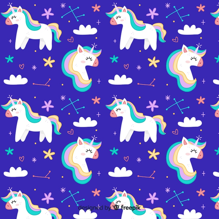 Vector gratuito patrón de unicornio