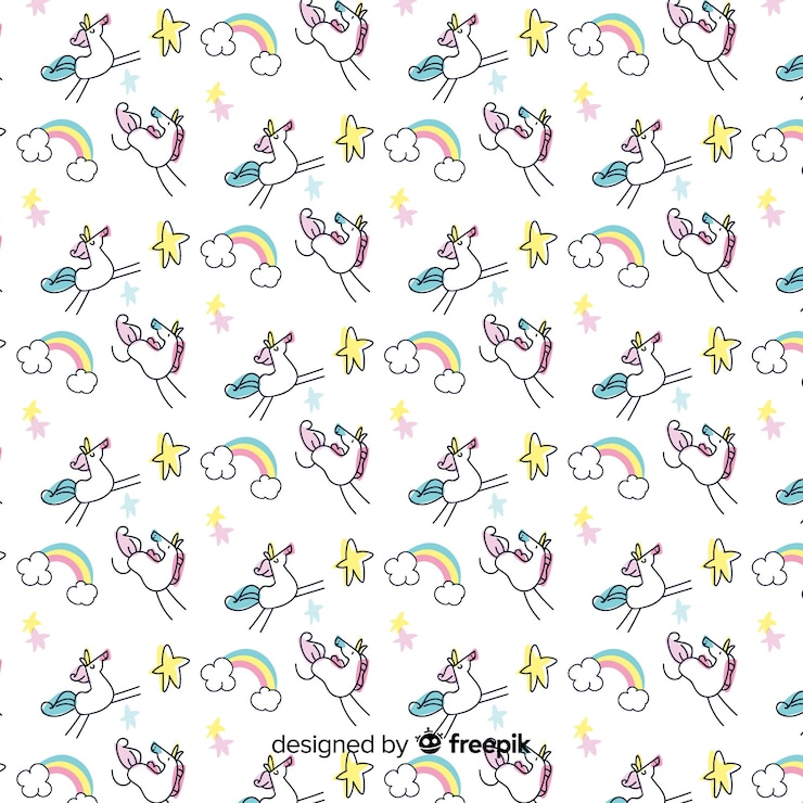Vector gratuito patrón de unicornio