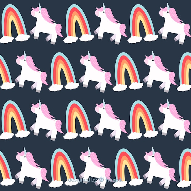Patrón unicornios dibujado a mano