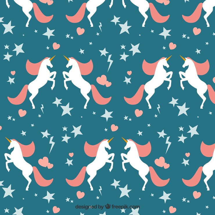 Vector gratuito patrón de los unicornios
