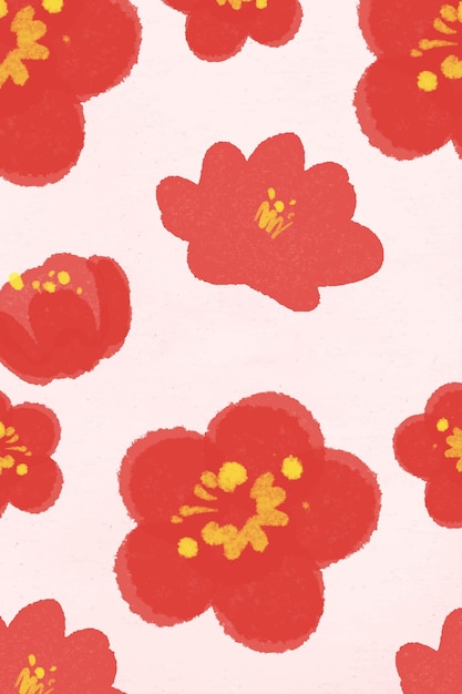 Vector gratuito patrón de vector de flor de ciruelo para el día nacional chino