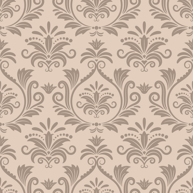 Patrón de vector transparente barroco. Diseño ornamental textil retro, ilustración beige victoriana curva
