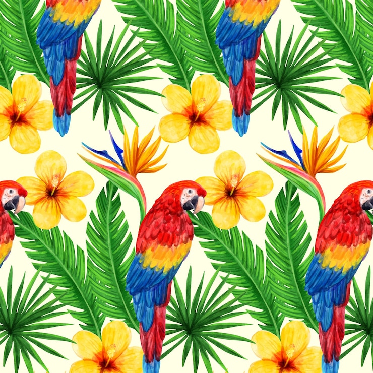 Vector gratuito patrón de verano acuarela pintado a mano