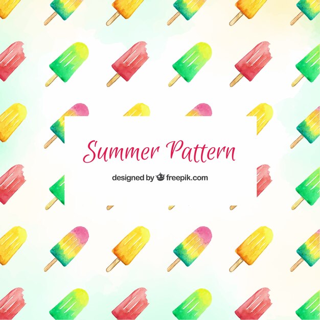 Patrón de verano con helados coloridos