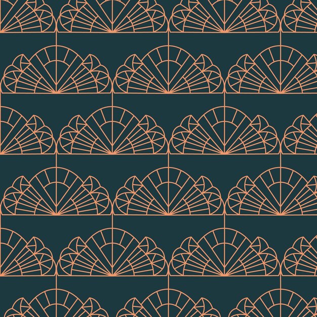Patrón vintage art deco de diseño plano