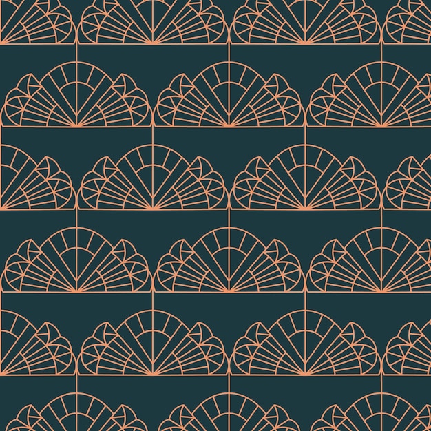 Patrón vintage art deco de diseño plano