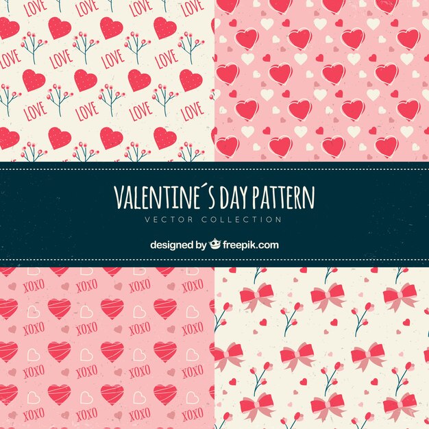 Patrón vintage del día de san valentín
