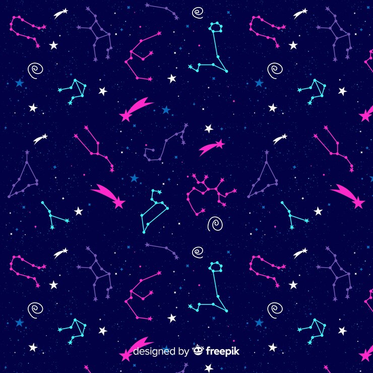 Vector gratuito patrón del zodiaco colorido dibujado a mano