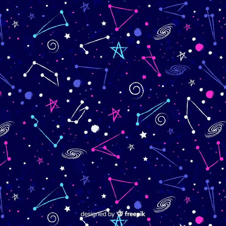 Vector gratuito patrón del zodiaco colorido dibujado a mano