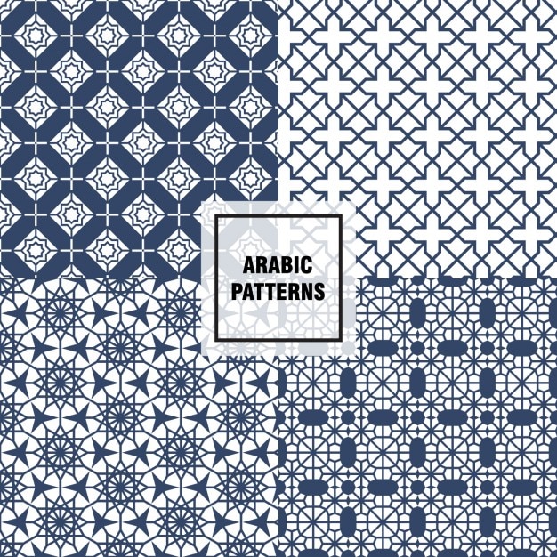 Vector gratuito patrones arábigos azules