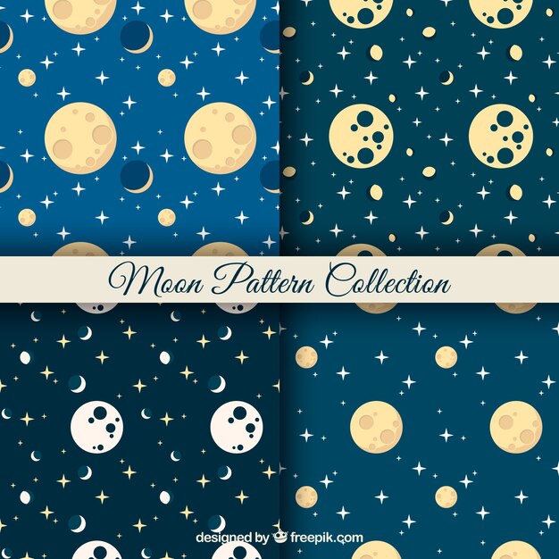 Patrones bonitos de lunas y estrellas