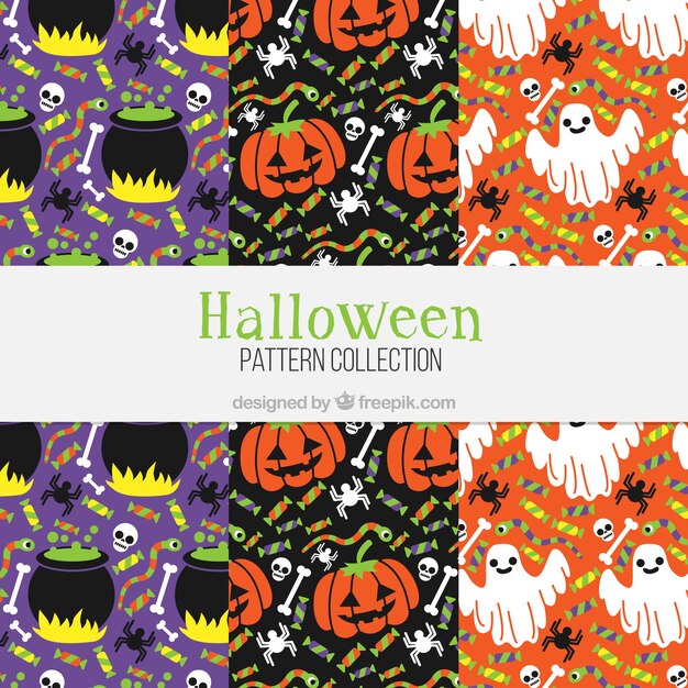 Patrones coloridos de halloween 
