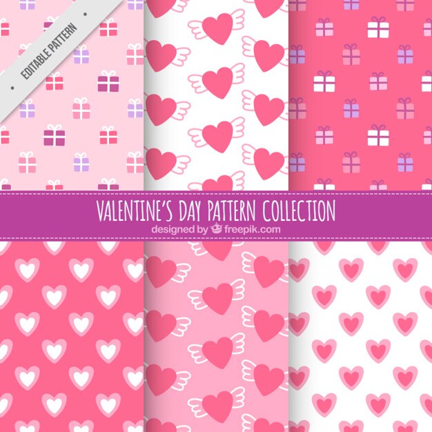 Patrones de corazones y regalos de san valentín 