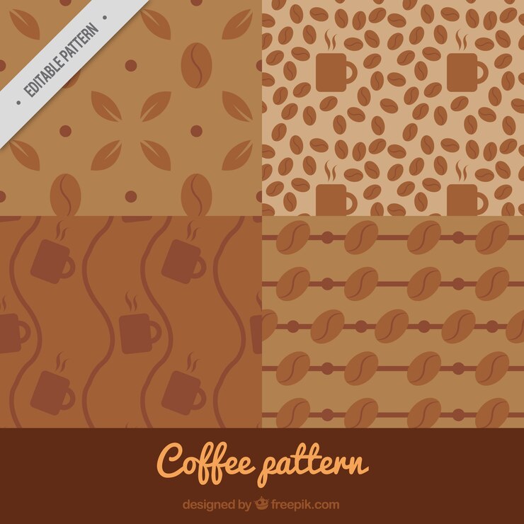 Vector gratuito patrones decorativos de café
