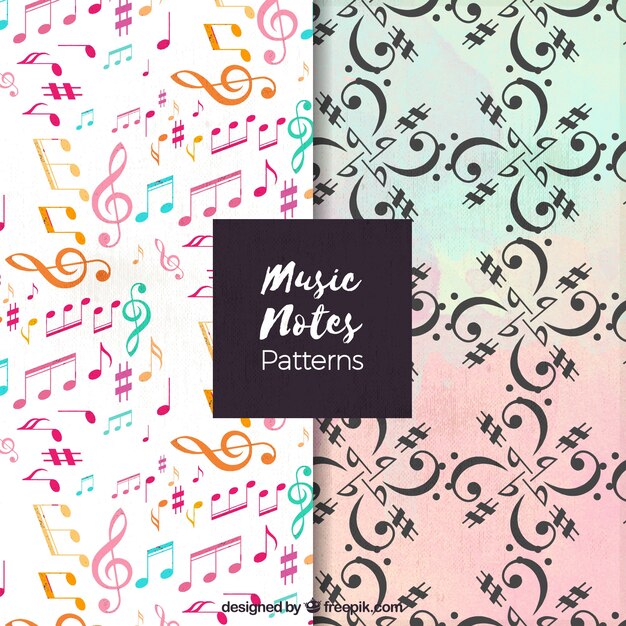 Patrones decorativos de notas musicales 