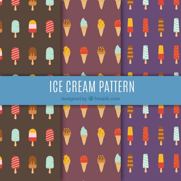 Patrones decorativos con variedad de helados