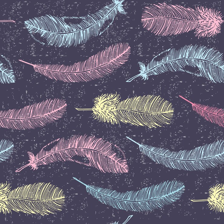 Vector gratuito patrones étnicos sin fisuras con plumas de colores
