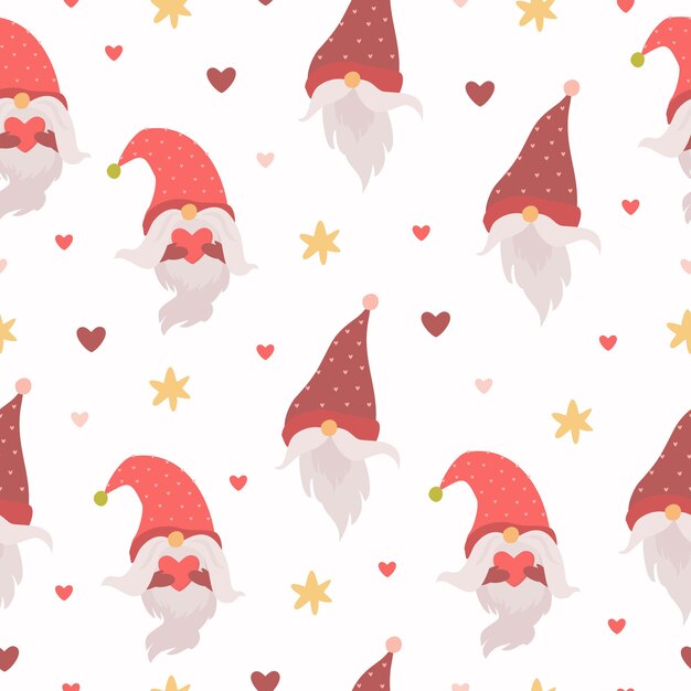 Patrones sin fisuras con caras de gnomos