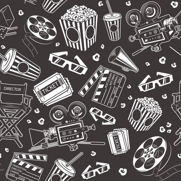 Patrones sin fisuras con elementos de cine