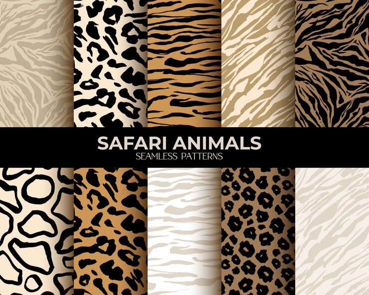 Vector gratuito patrones sin fisuras con estampado de pieles de animales