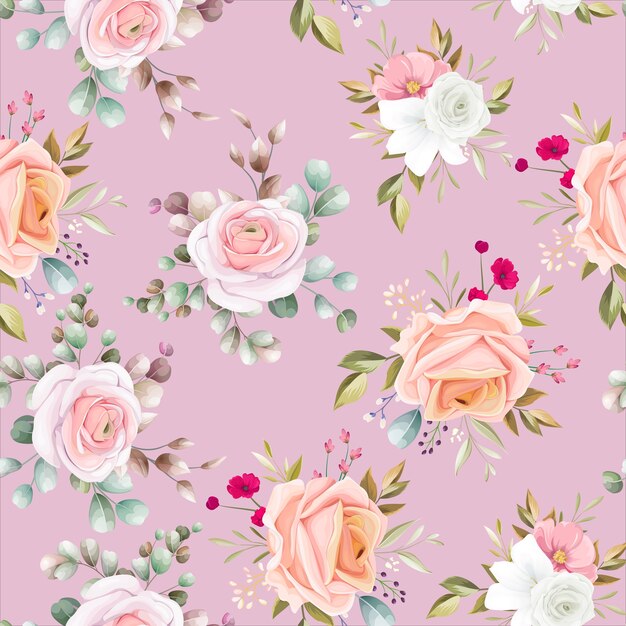 Patrones sin fisuras con hermosas flores