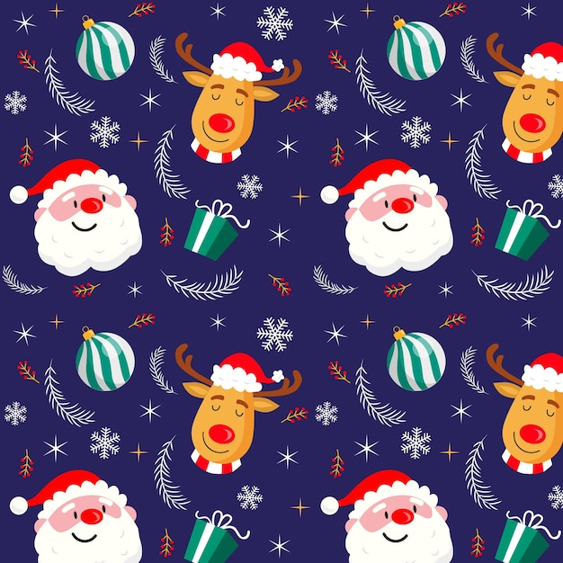 Patrones sin fisuras de Navidad con renos