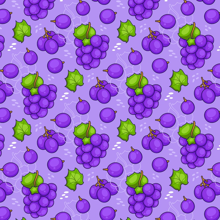 Vector gratuito patrones sin fisuras de uvas