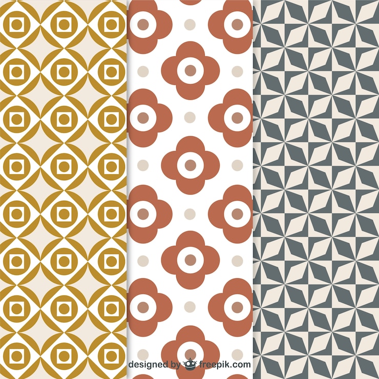 Vector gratuito patrones florales retro